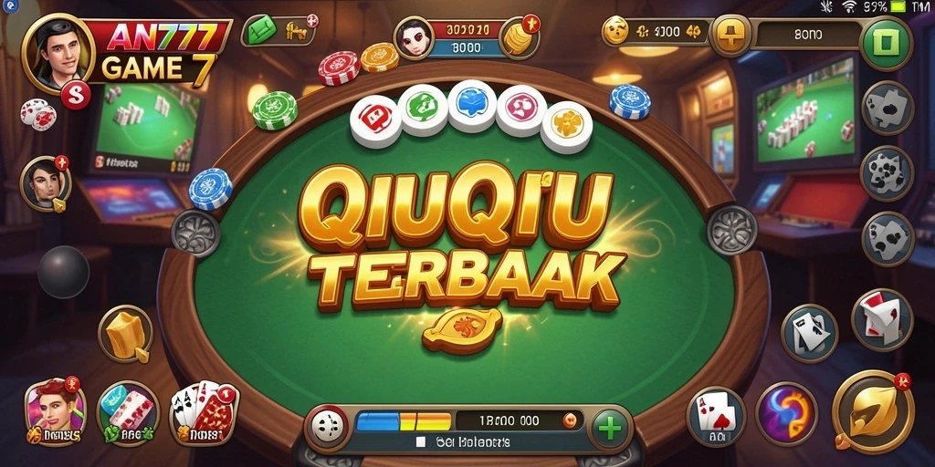 Screenshot menunjukkan pemain beraksi dalam permainan QiuQiu yang intens.