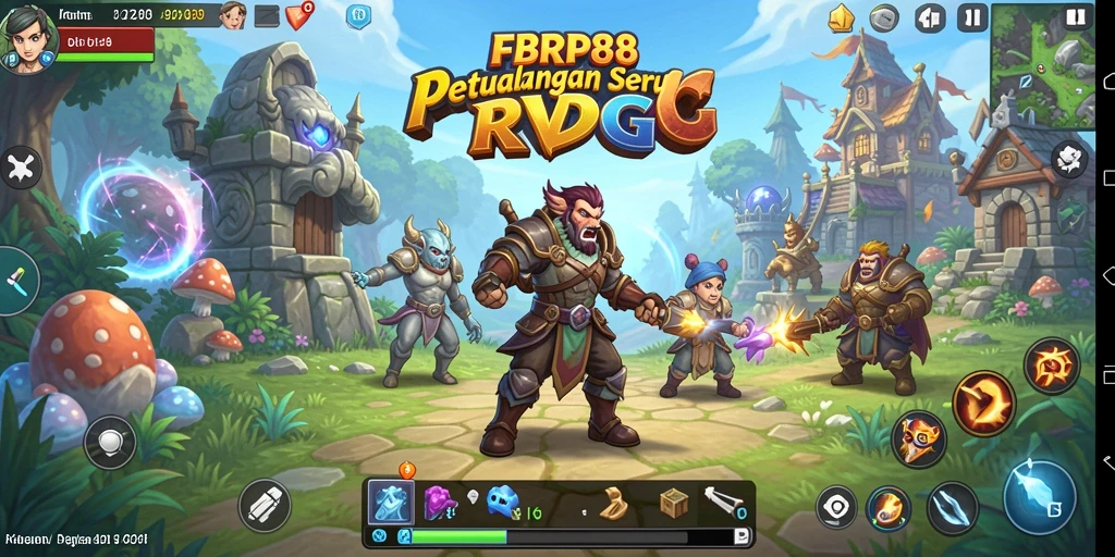 Tampilan gameplay FBRP88 dengan karakter beraksi di medan perang RPG.